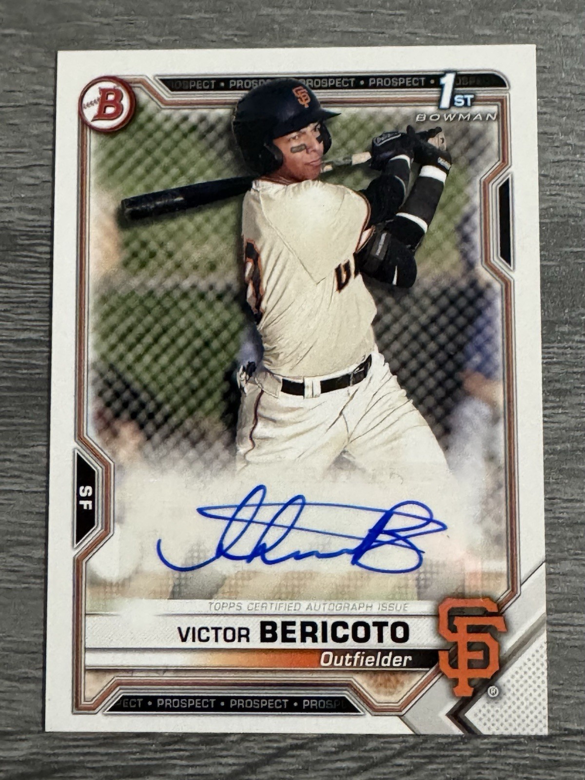 2021 (1ST) Bowman Paper VICTOR BERICOTO Auto RC Rookie #PAPR-VB {GIANTS}