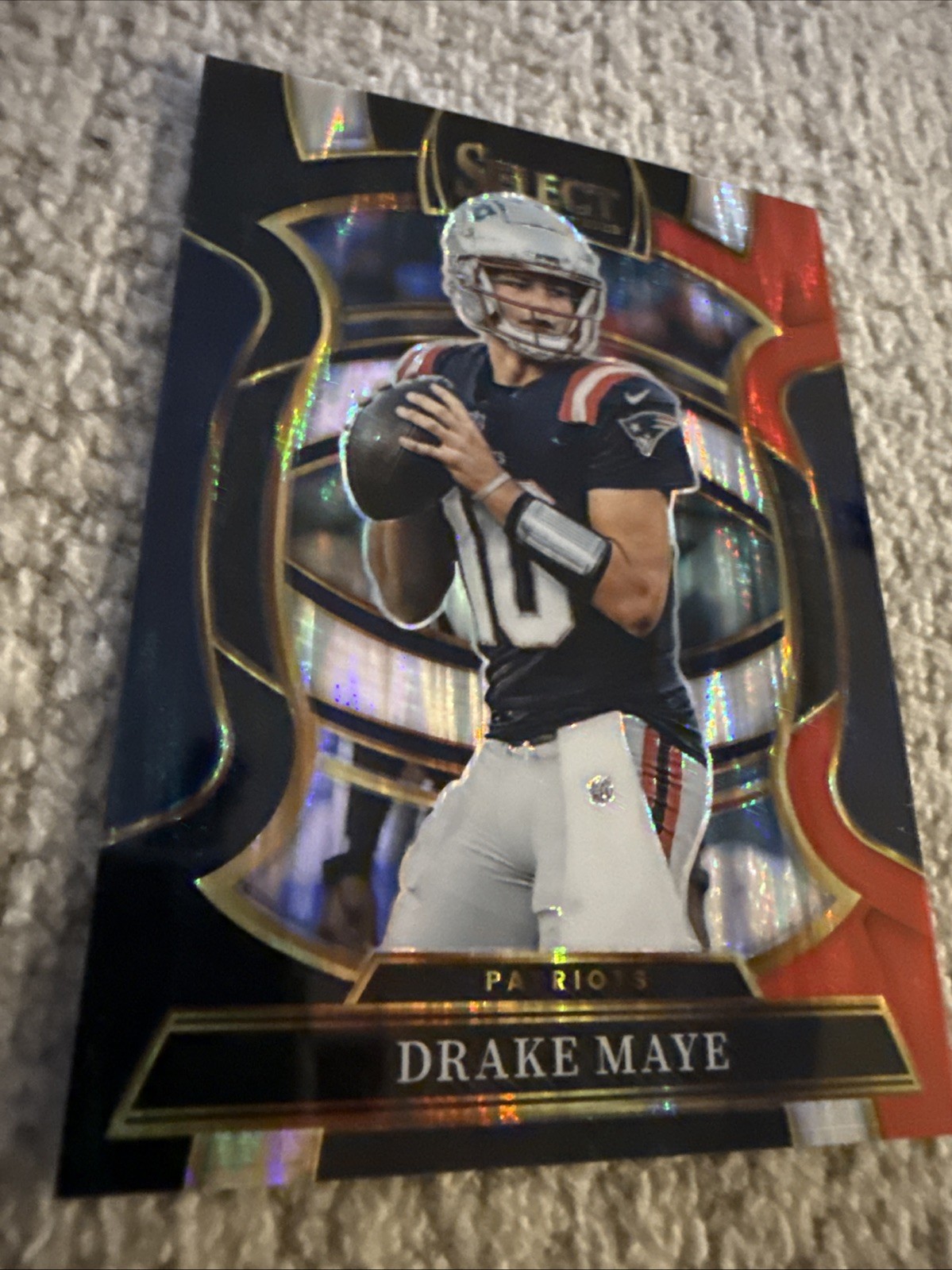 2025 Panini Select – Concourse Drake Maye #80 Black & Red Shock Prizm