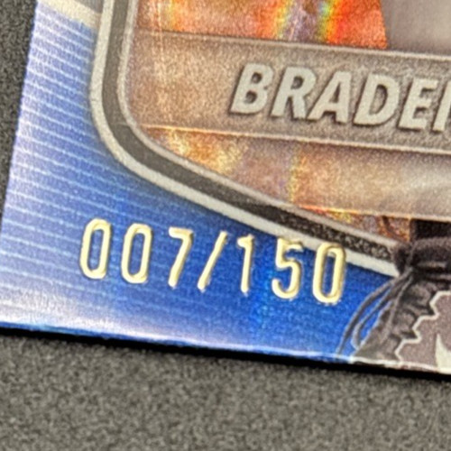 2025 Bowman – Chrome Prospects Braden Montgomery /150 Blue RayWave #BCP-132