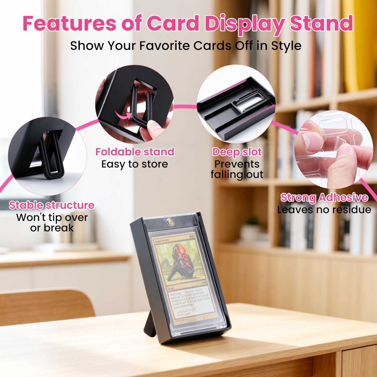 10 Pcs Magnetic Card Display Case – Wall Mount & Tabletop Stand for Trading Card