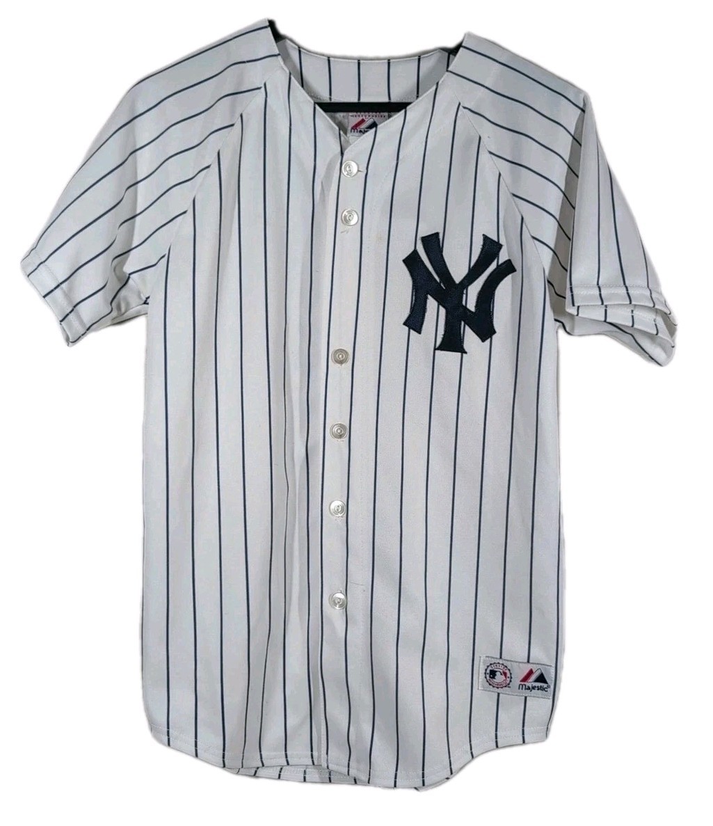 VTG Majestic New York Yankees Robinson Cano Jersey Youth XL White Pinstripe