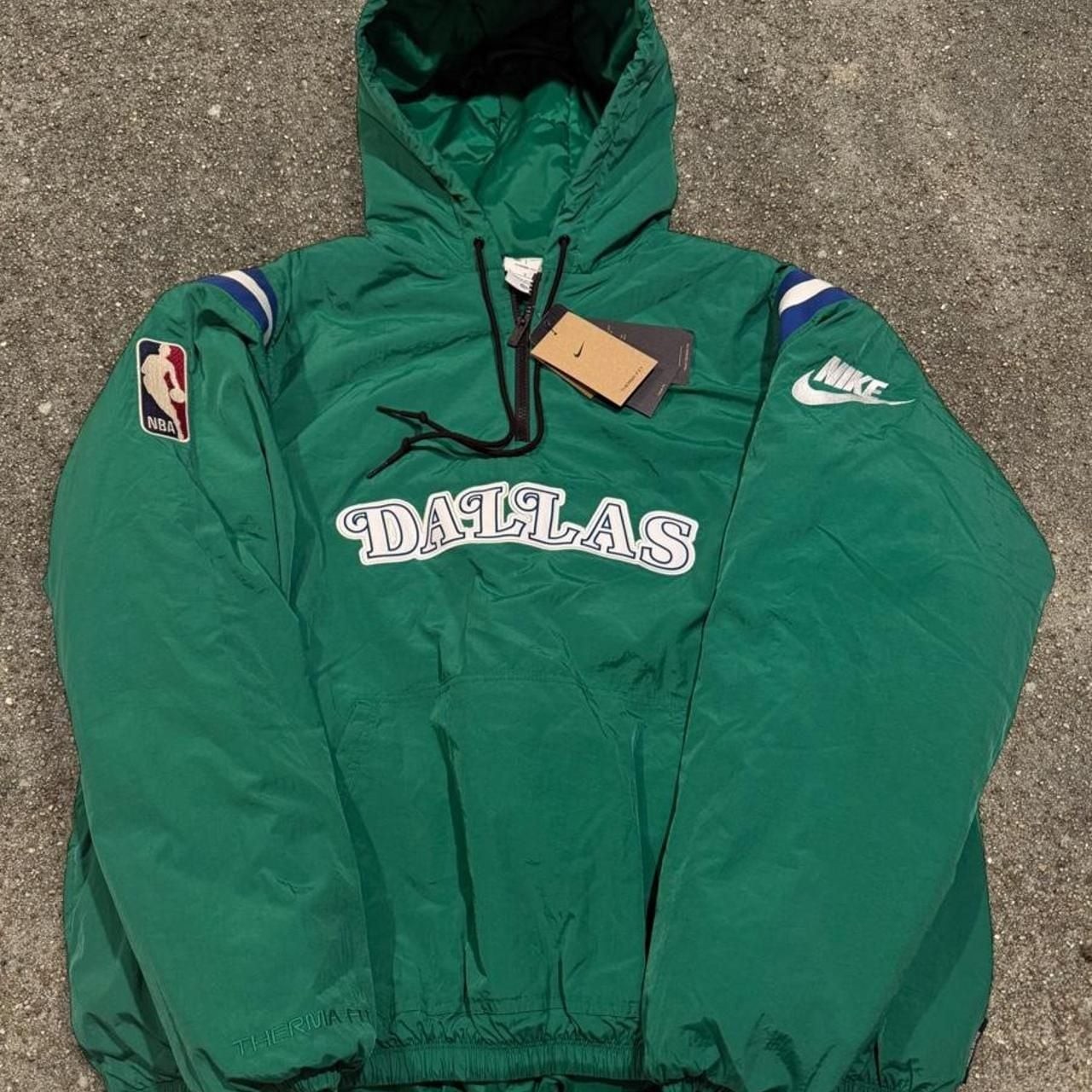 Nike Dallas Mavericks Therma-FIT Pullover Hoodie Jacket Green