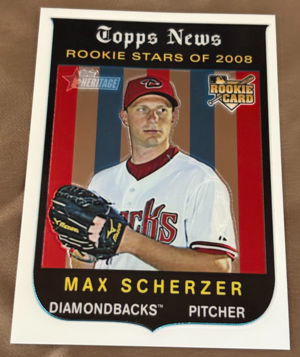 2008 Topps Heritage Max Scherzer Rookie Stars C298 1413/1959