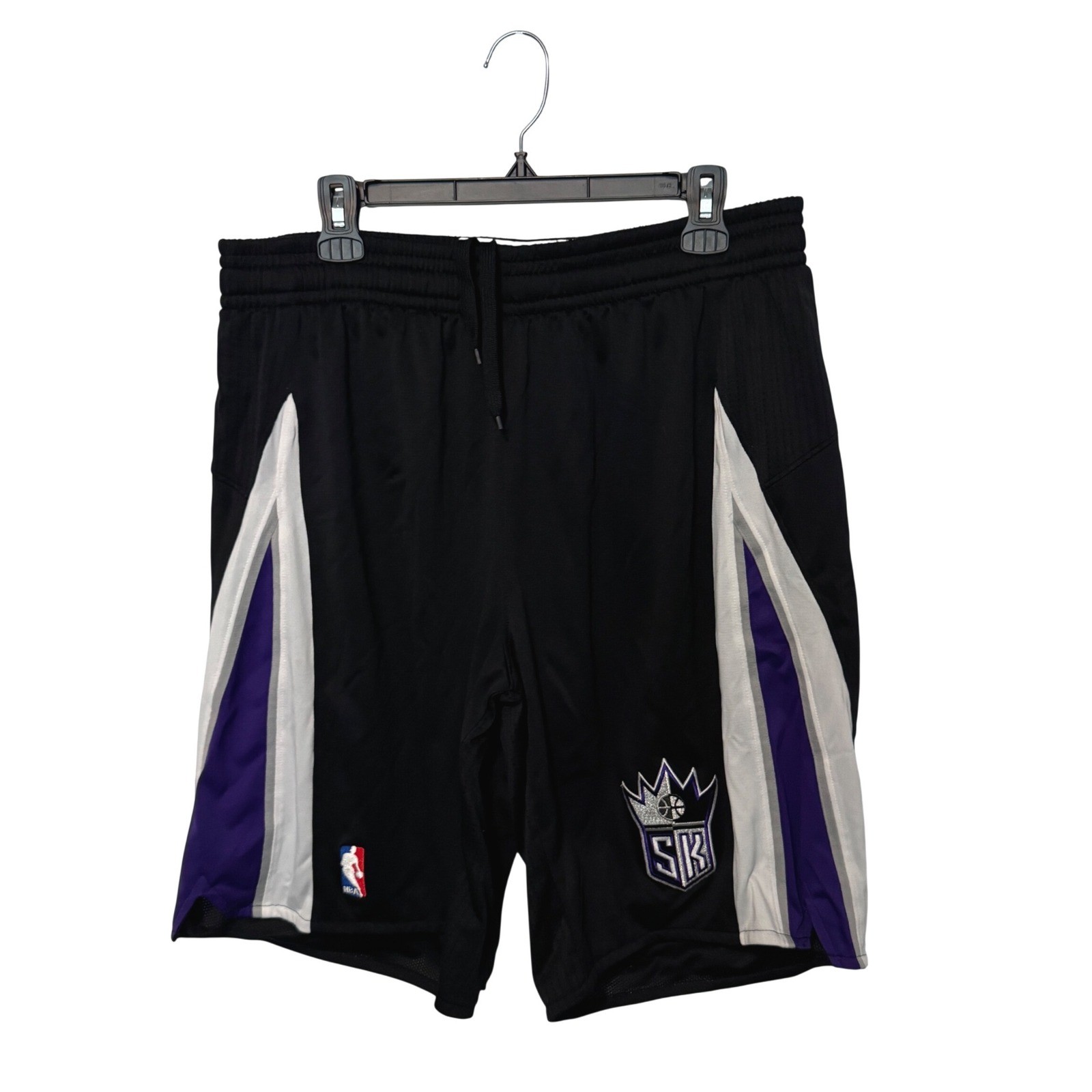 Adidas Sacramento Kings Basketball Shorts Mens XL Black NBA Mesh Swingman Y2K