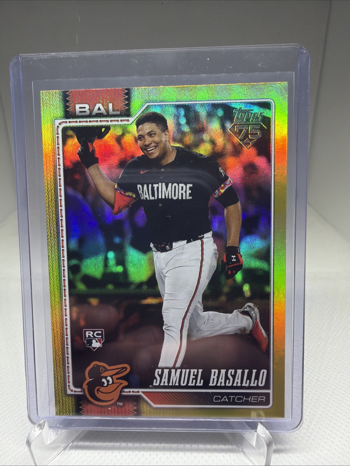 2026 Topps Series 1 – Samuel Basallo #104 Yellow Rainbow Foil /399 (RC)