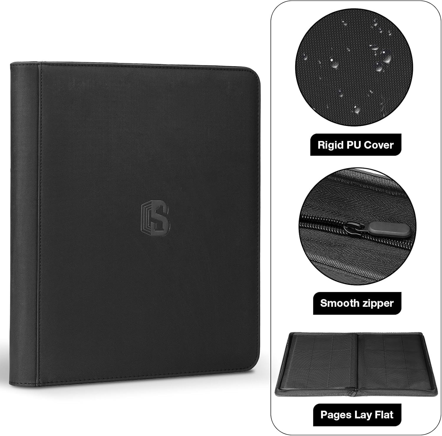 Toploader Binder, Holds 360 Top Loaders,9 Pocket Top Loader Binders for 3″ X 4″