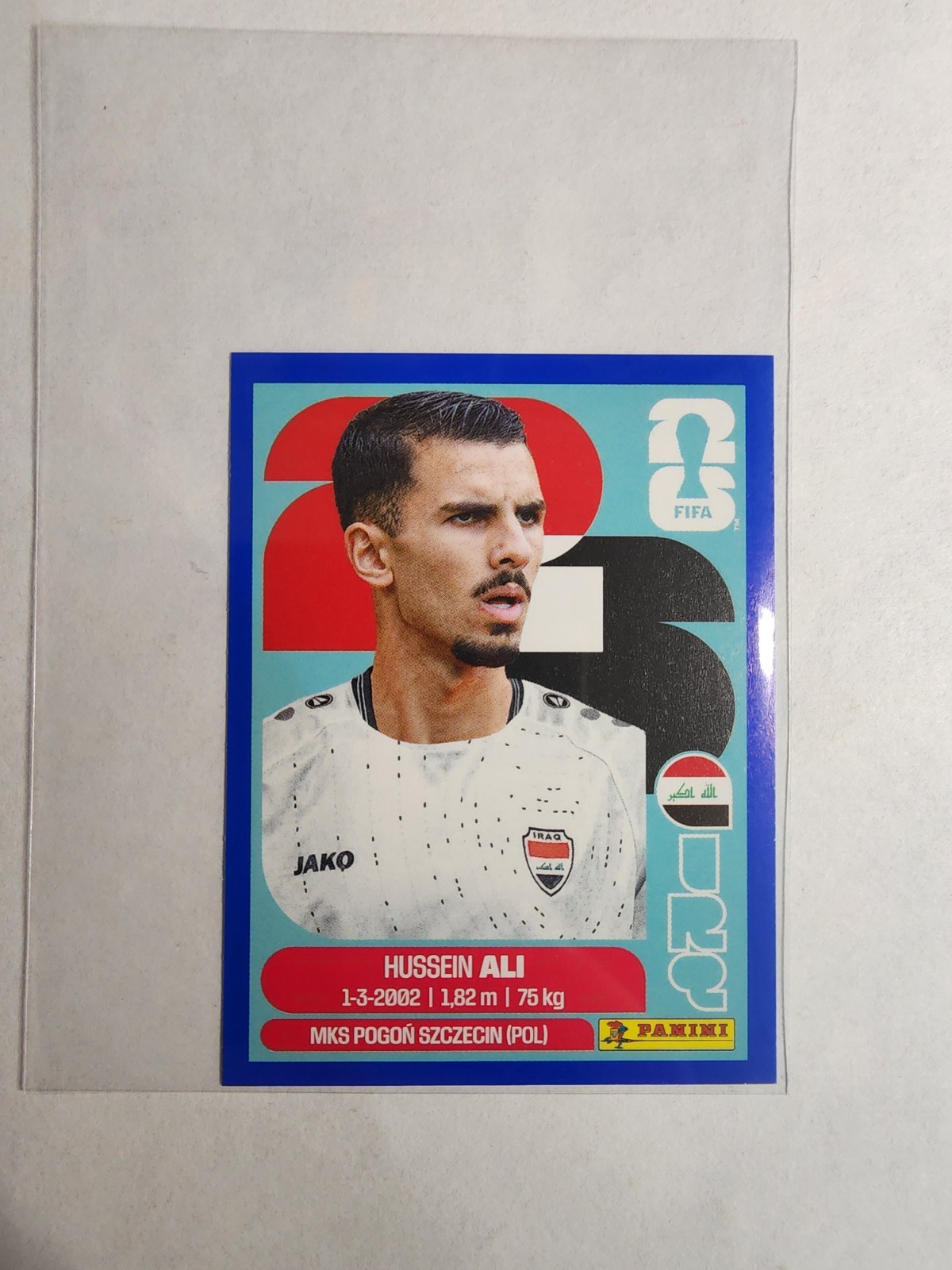 2026 Panini Fifa World Cup 26 – Hussein Ali #IRQ 4 Blue Sticker Iraq