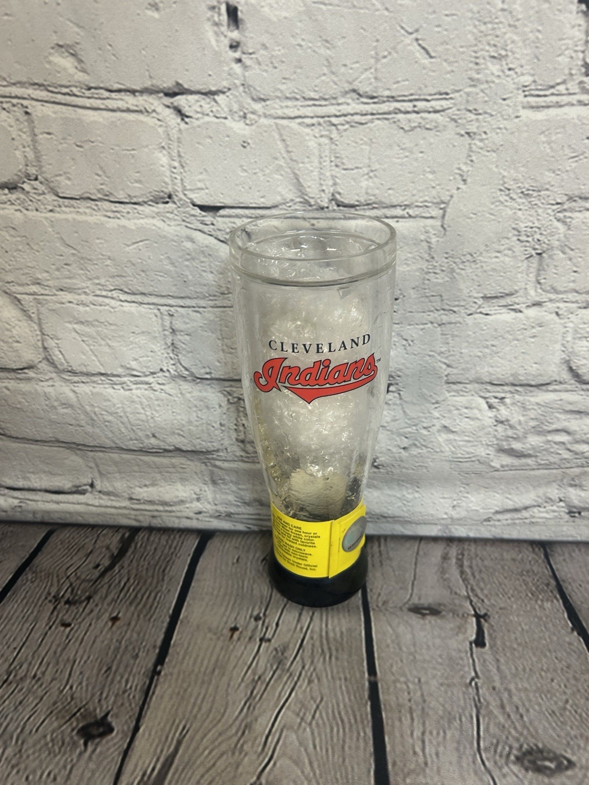 MLB Cleveland Indians Freezable Pilsner Acrylic Freezer Glass New with Tags