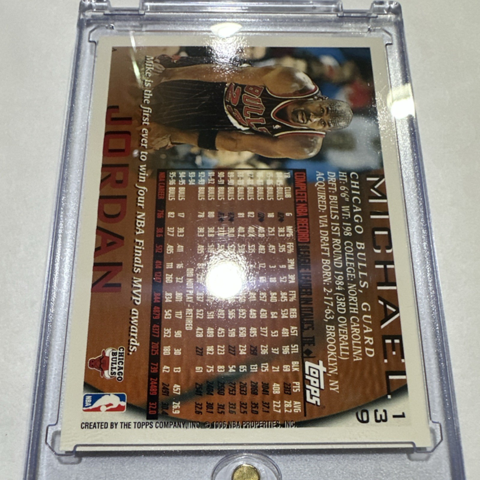 Topps 1996 Michael Jordan #931 Chicago Bulls NBA Basketball Base Set Card