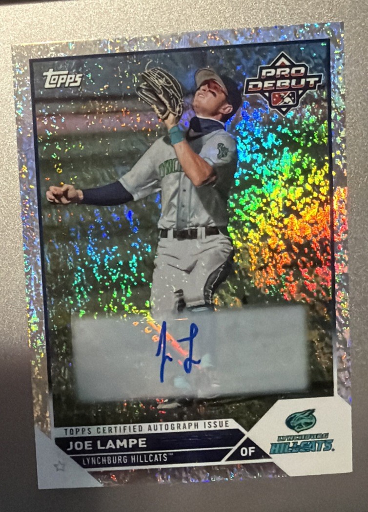Joe Lampe 2023 Topps Pro Debut Auto Sparkle Foil /299 PD-5 RC Autograph Prospect