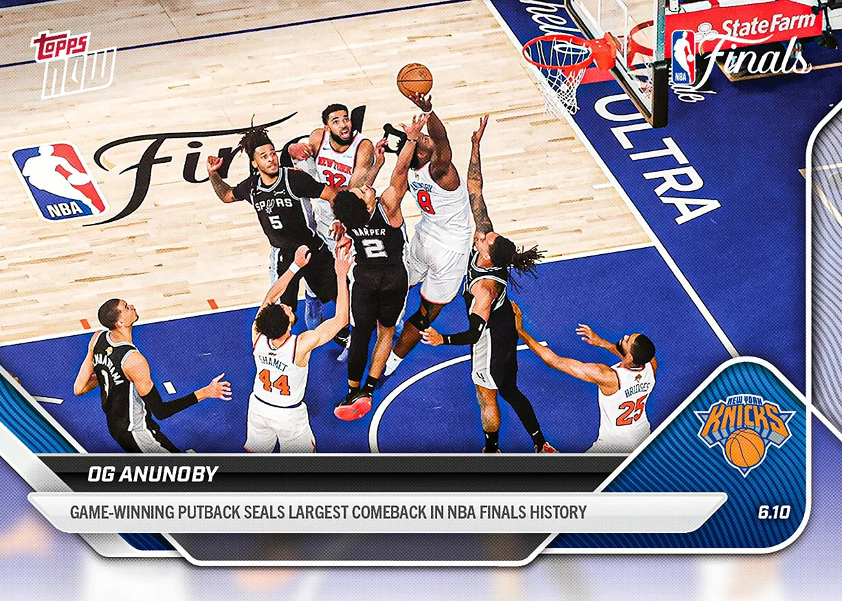 2025-26 NBA Topps NOW OG ANUNOBY Knicks Card 336 – Finals Comeback – PRESALE