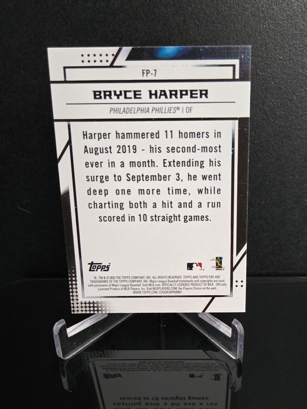 BRYCE HARPER 🔥 2020 Topps Fire National Baseball Card Day Preview Stamp FP-7