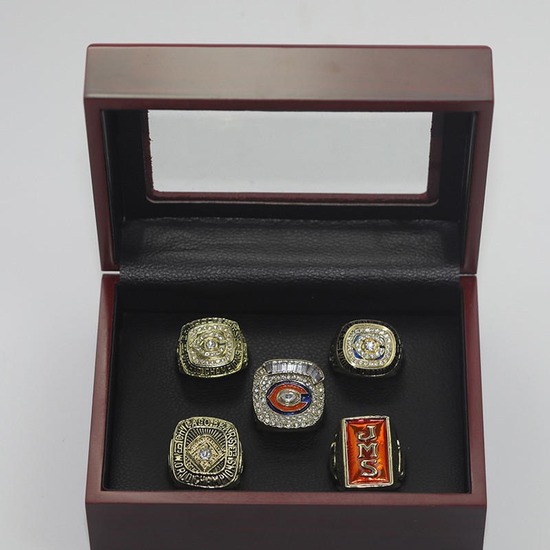 5 PCS Chicago Bears Championship Rings Set With Box 1933 1963 1985 1985 2006