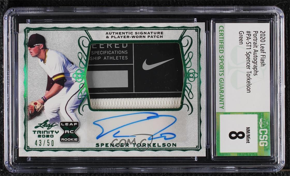 2020 Leaf Trinity Patch Green 43/50 Spencer Torkelson #PA-ST1 Patch Auto 02d2