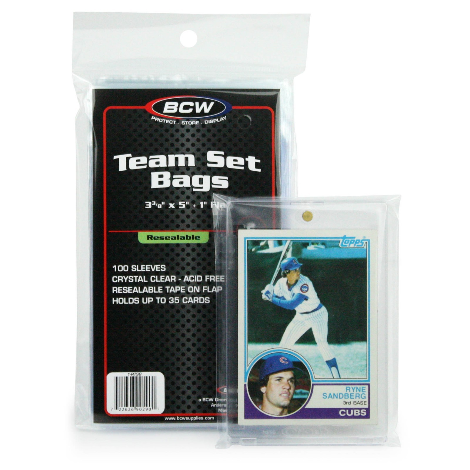1 Pack 100 BCW Resealable Team Set Bags. FAST SHIP