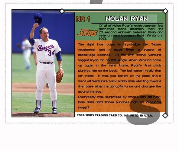 1994 STCC The Beat Down Nolan Ryan Texas Rangers Robin Ventura Topps Custom card