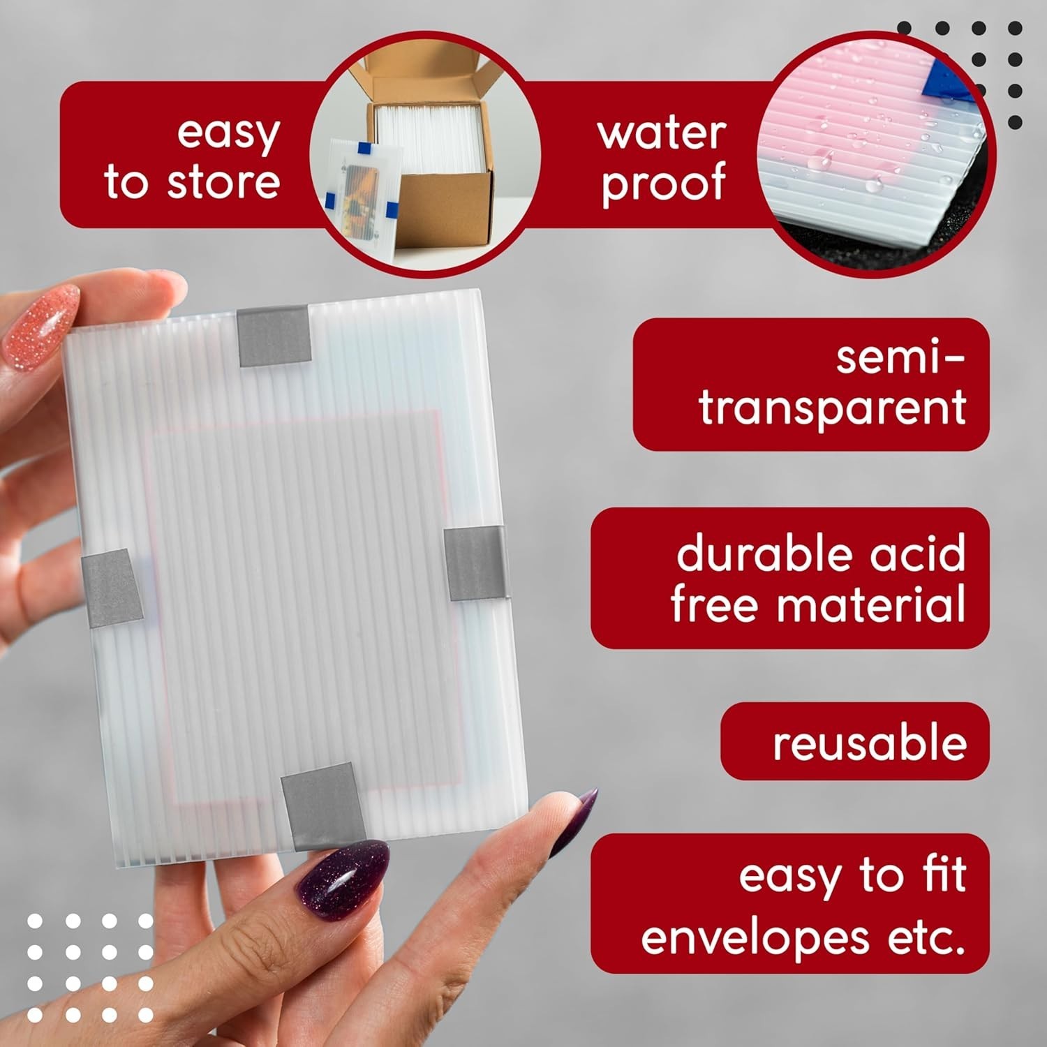 Trading Card Shipping Protector 120 Pack, 3.5″ x 4.5″, Durable Plastic