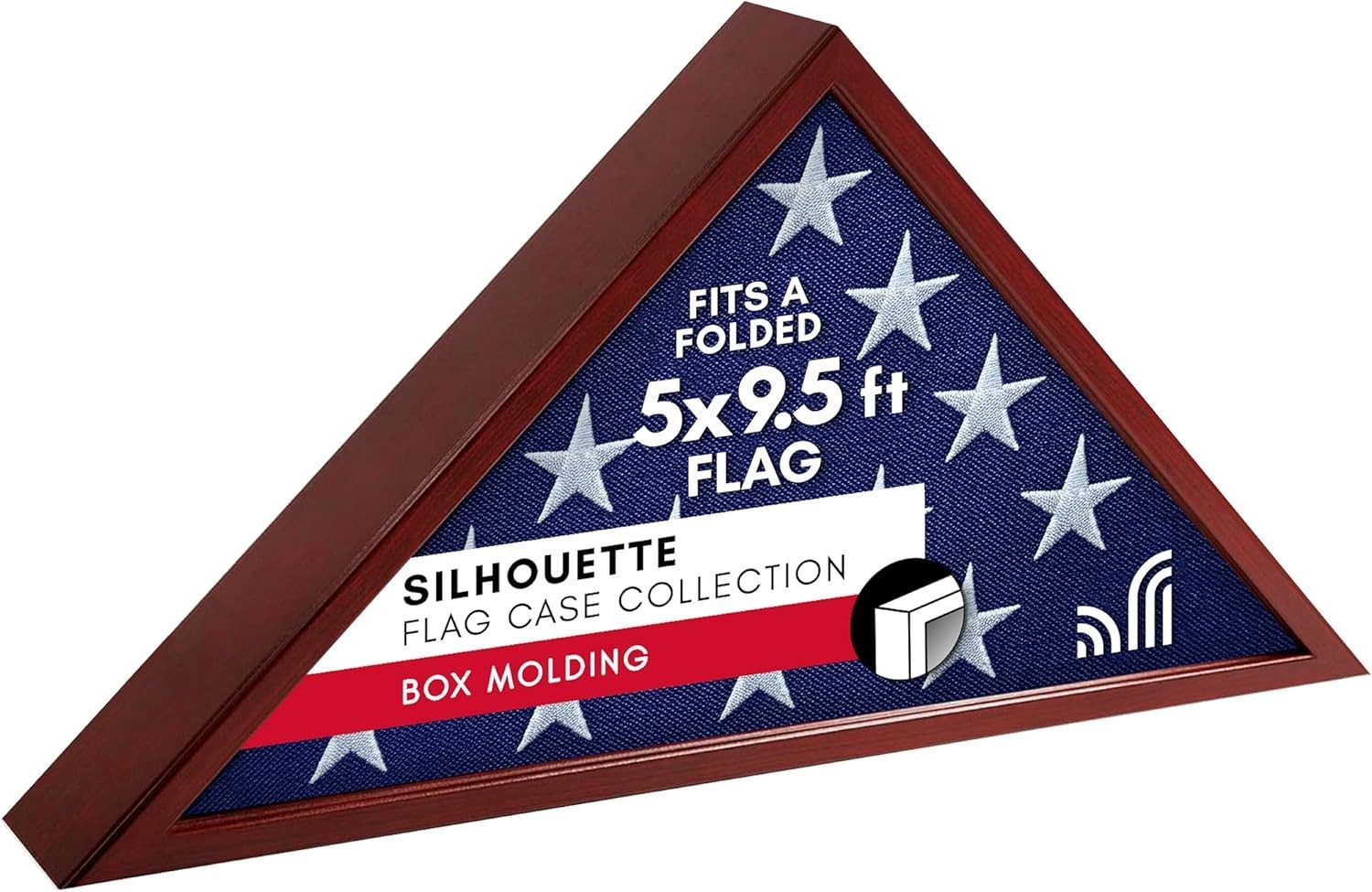 Flag Display Case for Burial Flag Mahogany Wall Mount Folded Flag Holder