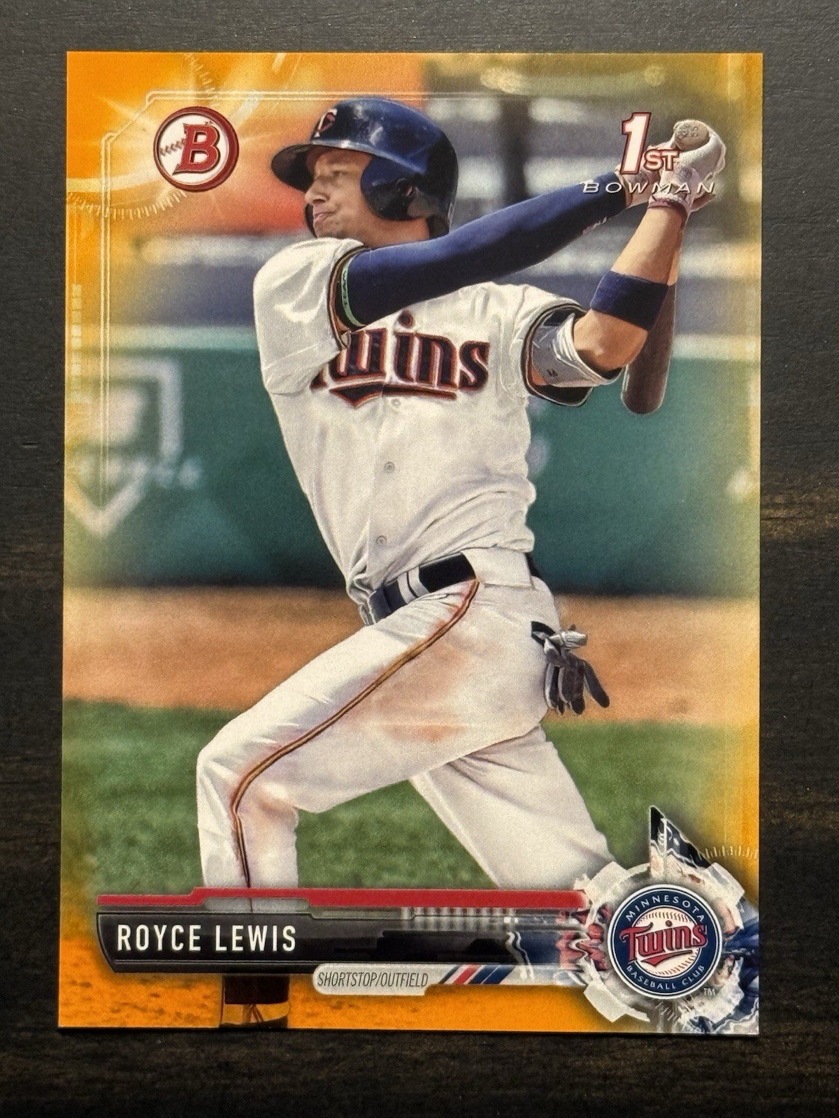 ROYCE LEWIS 2017 Bowman Draft Orange Paper Parallel #D/25 SSP – Minnesota Twins