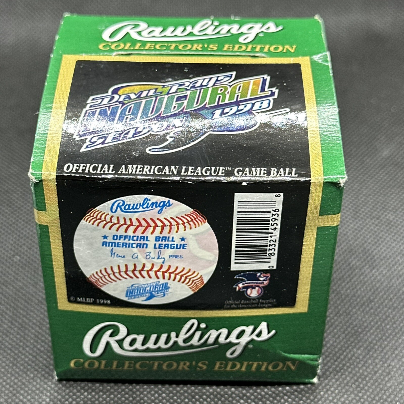 1998 Devil Rays Inaugural Season Rawlings Official Logo Baseball Tampa Bay Box