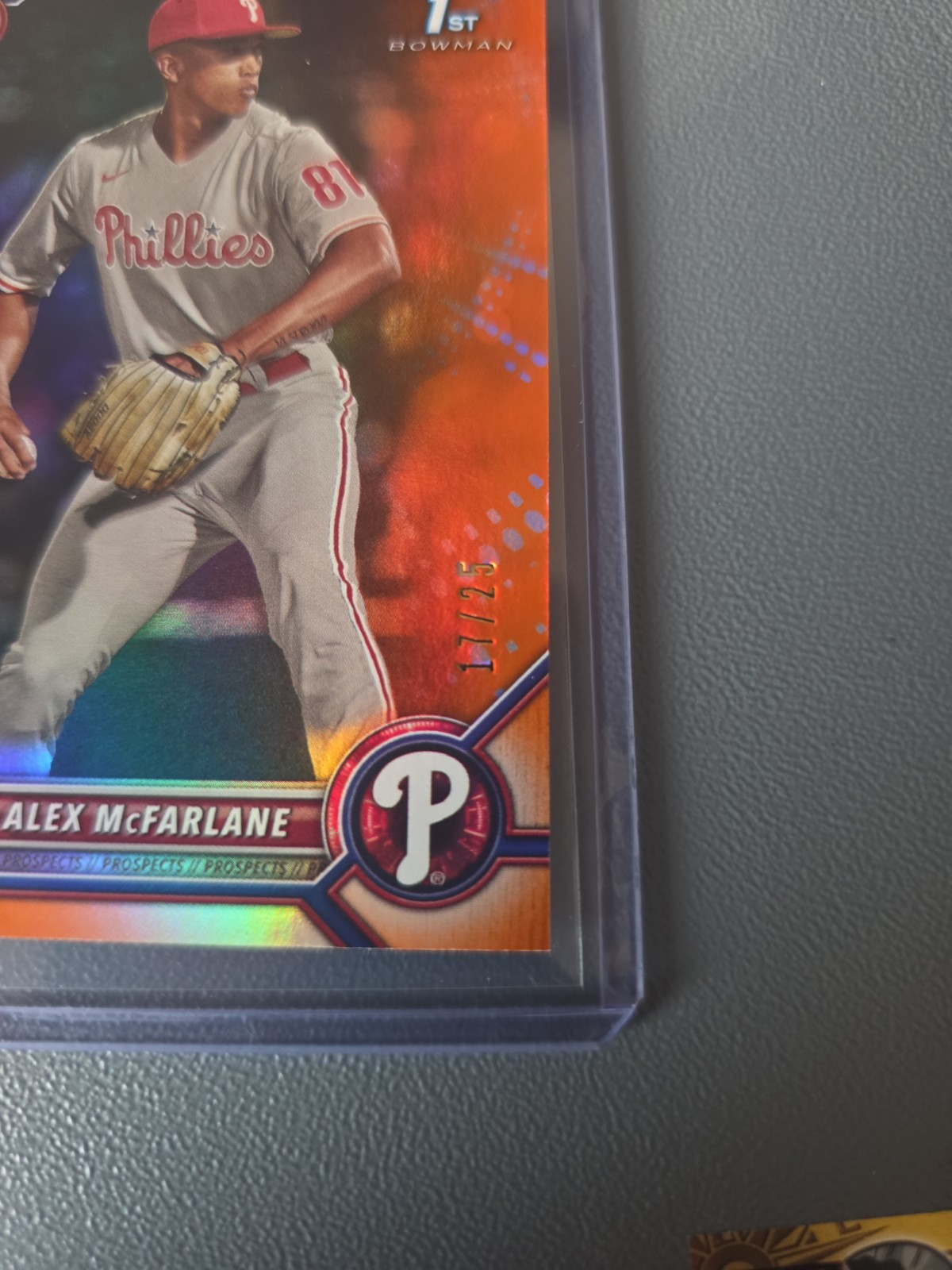 2022 Bowman Draft 1st Edition – Alex McFarlane #BD-117 Orange Foil /25 (RC)