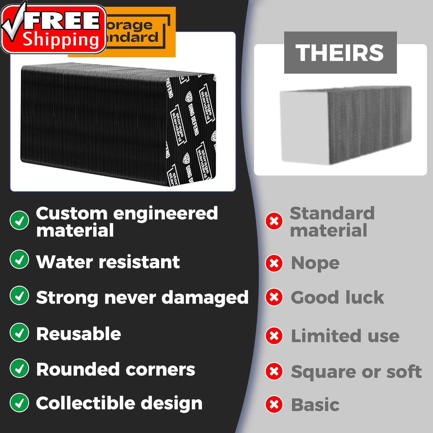 Ding Defend 110-Pack Trading Card Protector Shipping – 3.5 X 4.5 Inch Black Hobb