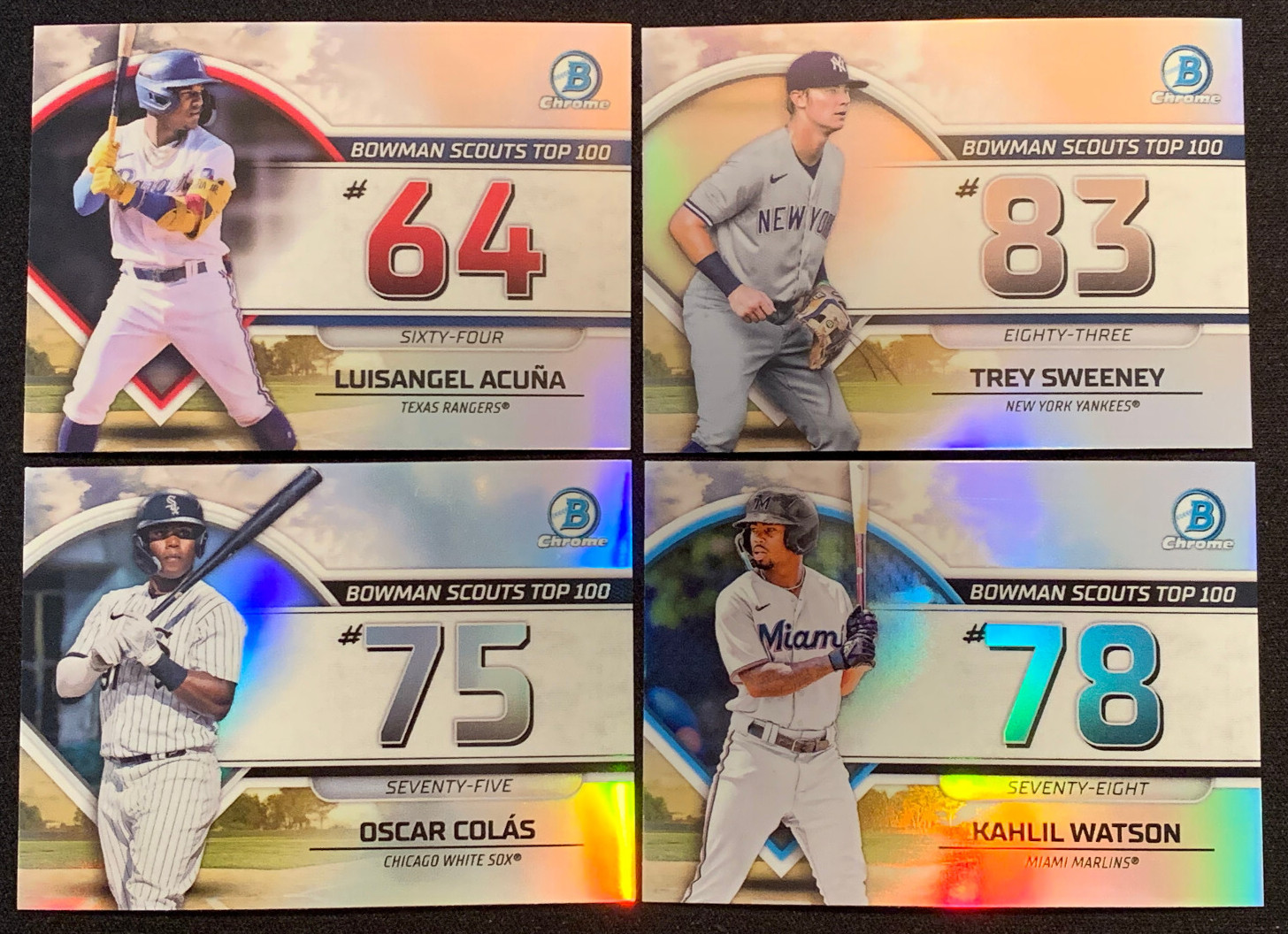 2023 Bowman Baseball Chrome Scouts’ Top 100 BTP-64 BTP-76 BTP-78 BTP-83 LOT 4 !