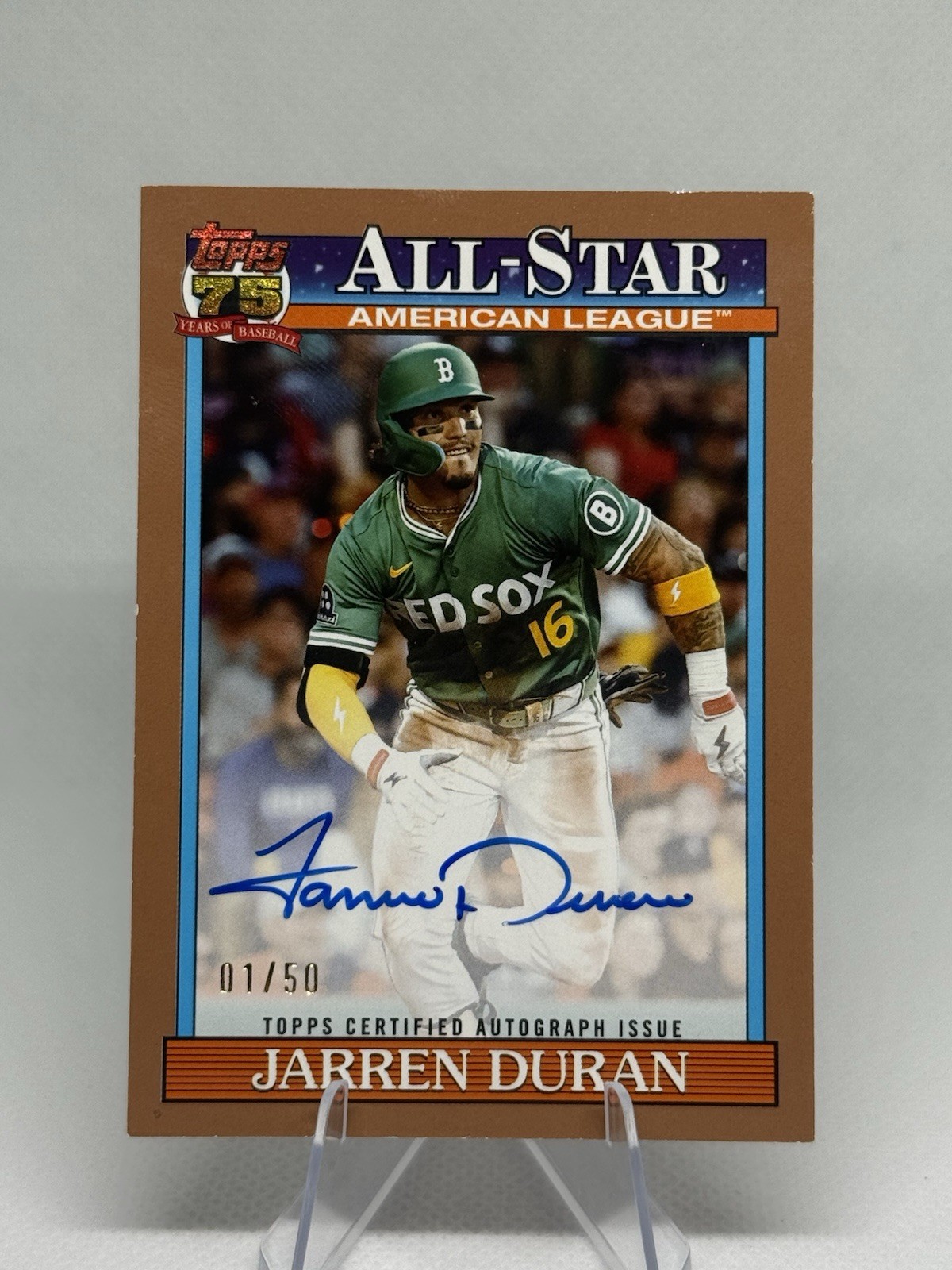 Topps 2026 Baseball 1991 Jarren Duran Gold All-Stars Auto #91AS-JD 01/50