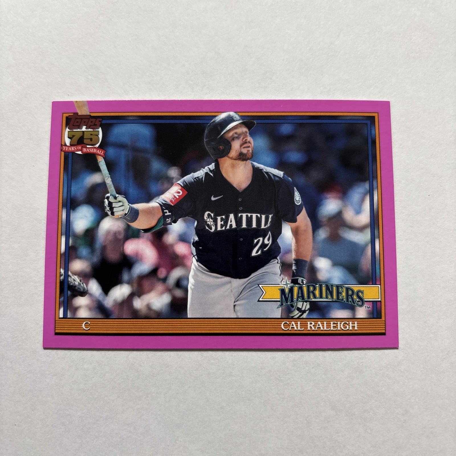 2026 Topps Cal Raleigh Pink 1991 Throwback #T91-88 Seattle Mariners