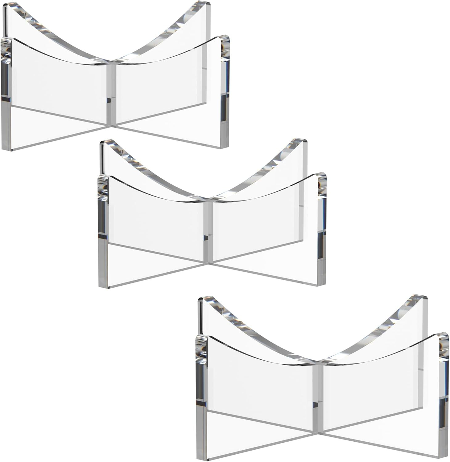 Acrylic Ball Holder 3-Pack, Small Size for Baseball, Softball & Golf Ball; Mediu