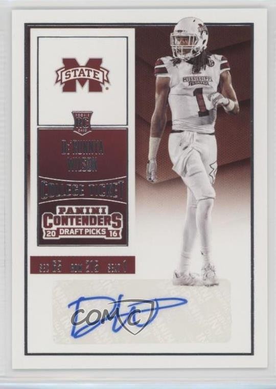2016 Panini Contenders Draft Picks De’Runnya Wilson #123 Rookie Auto RC fm0