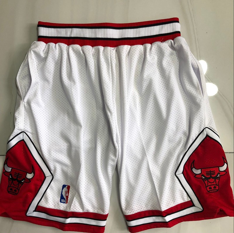 New Chicago Bulls Men Classic White Pockets stitched Shorts Size US