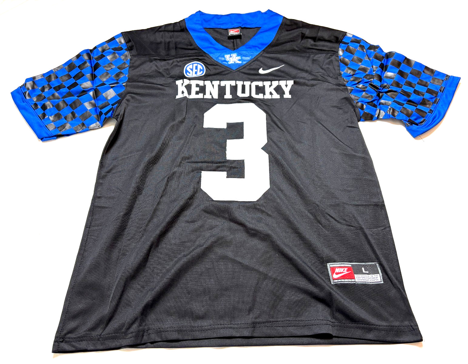 Nike NCAA Kentucky Wildcats Game Jersey Black/Blue Men’s Size Large “Brown #3”