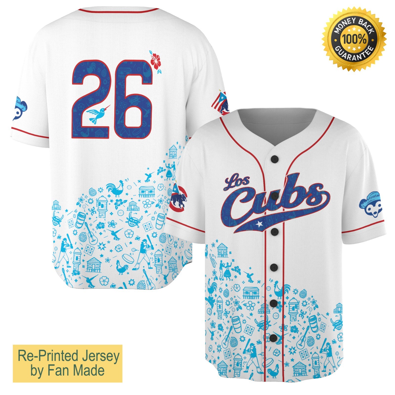 Newest Arrivals – Cubs Puerto Rican Heritage Giveaway Custom Jersey – All Size