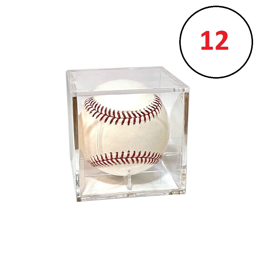 12 Baseball Cubes | UV Blocking Display Holder With Stand New | Collector MVP
