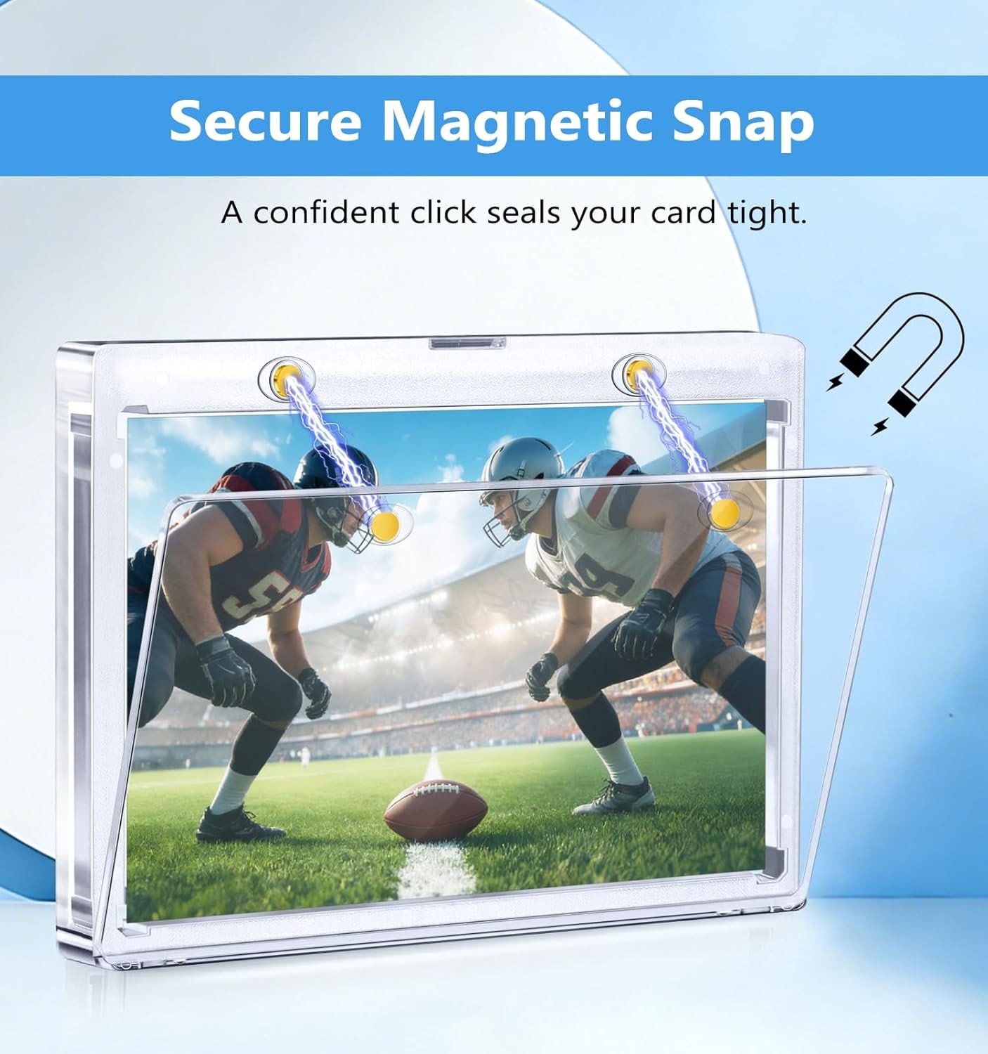 175pt Magnetic Vertical Double Booklet Card Holder One Touch Acrylic Card Case