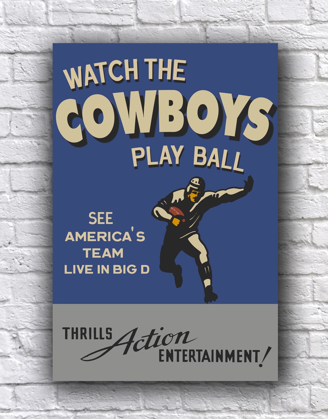 Dallas Cowboys America’s Team Football Vintage Style Live Cardstock Poster