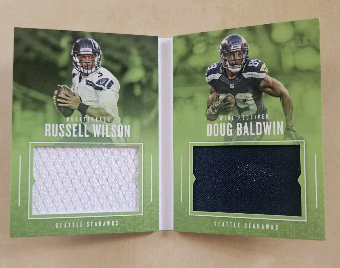 Panini Preferred Booklet Russell Wilson And Baldwin Dual Relic Booklet SP/199