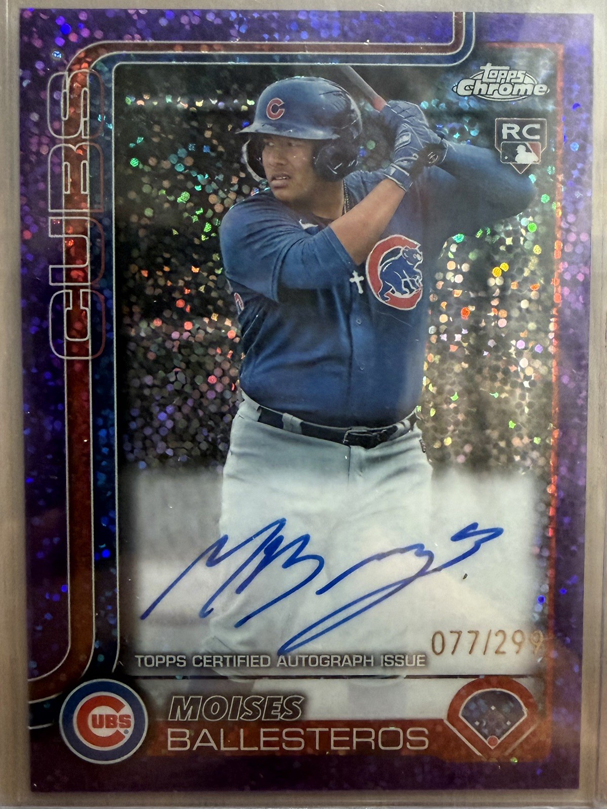 2025 Topps Chrome Update – Moises Ballesteros Auto Purple Speckle /299 #RA-MB
