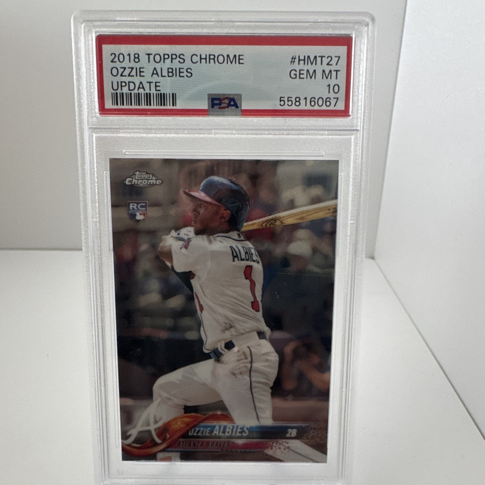 Topps 2018 Chrome Update Ozzie Albies #HMT27 RC Base Set Braves PSA 10