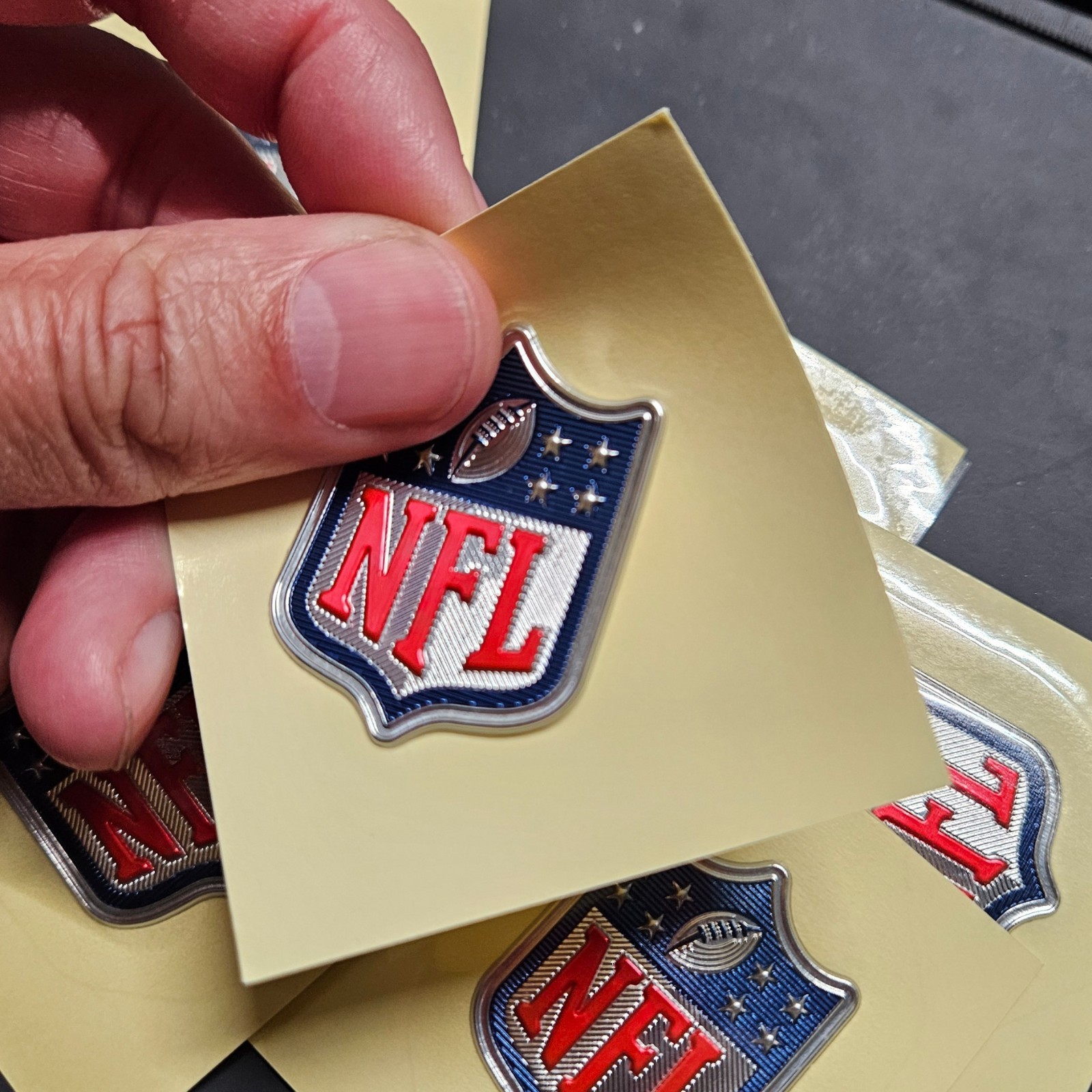 1 Silver NFL Shield MVP Iron On Plastic Jersey Patch, limited time, New