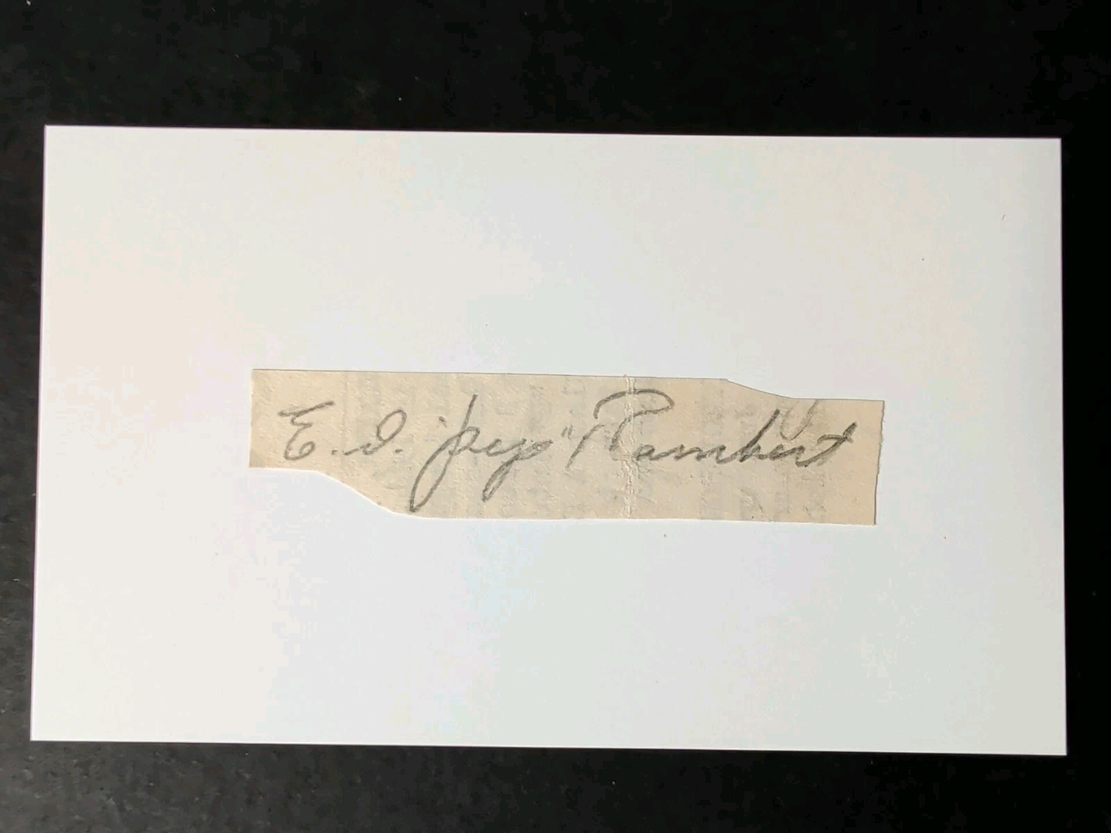 Pep Rambert (d.1974) Signed Autograph Cut Debut 1939 Pittsburgh Pirates