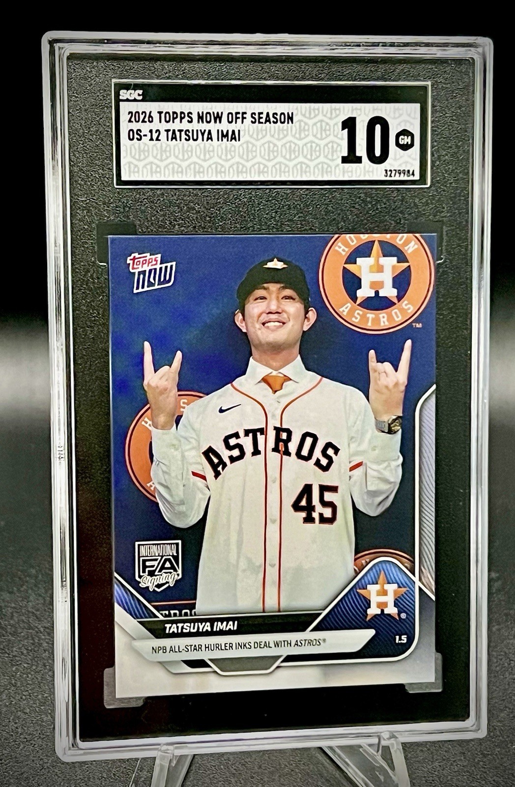 2026 Topps Now Tatsuya Imai Off Season SGC 10 #OS-12 HOUSTON ATROS ROOKIE RC 🟢