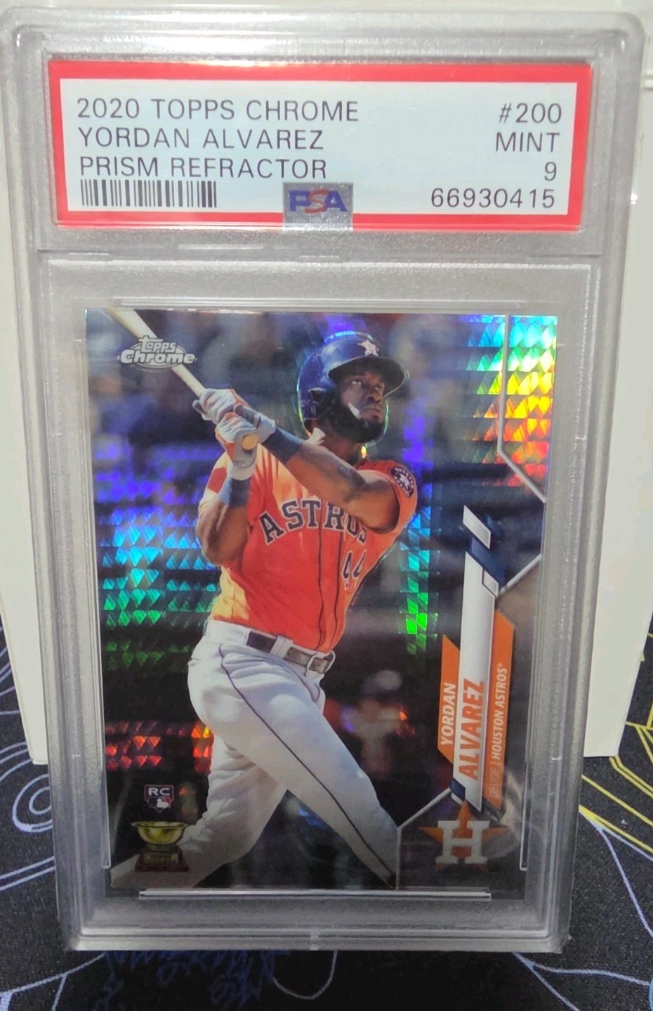 2020 Topps Chrome Yordan Alvarez Prism Refractor #200 RC Rookie PSA 9 MINT