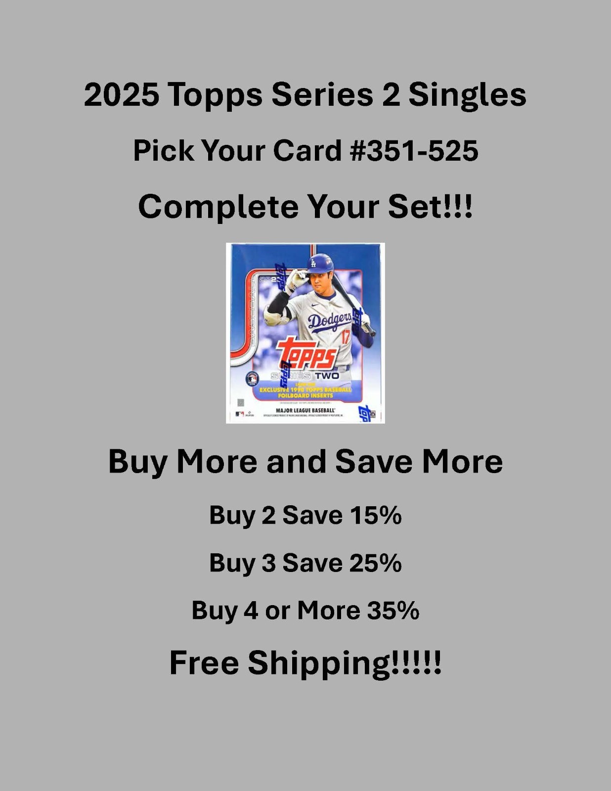 2025 Topps Series 2 Base Cards #351-#525 You Pick – Complete Your Set Free Ship