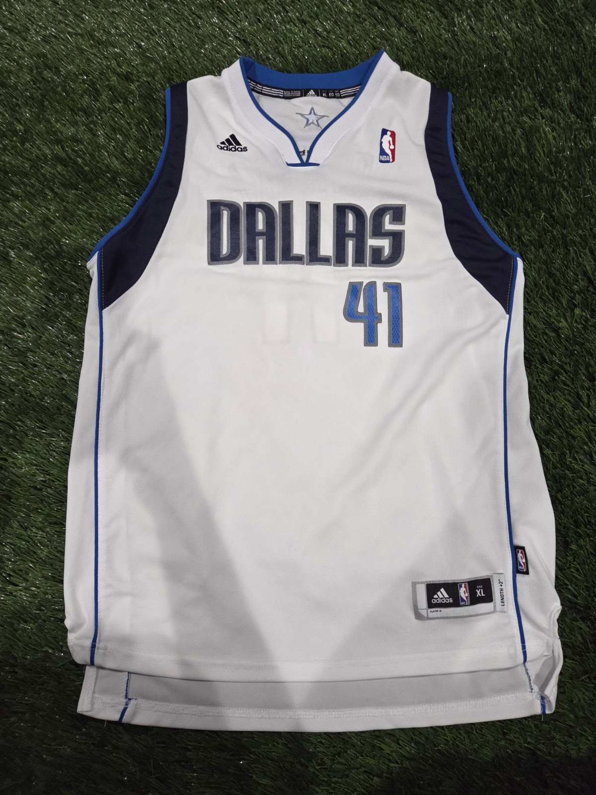adidas Dirk Nowitzki Dallas Mavericks Jersey Shirt Size XL White