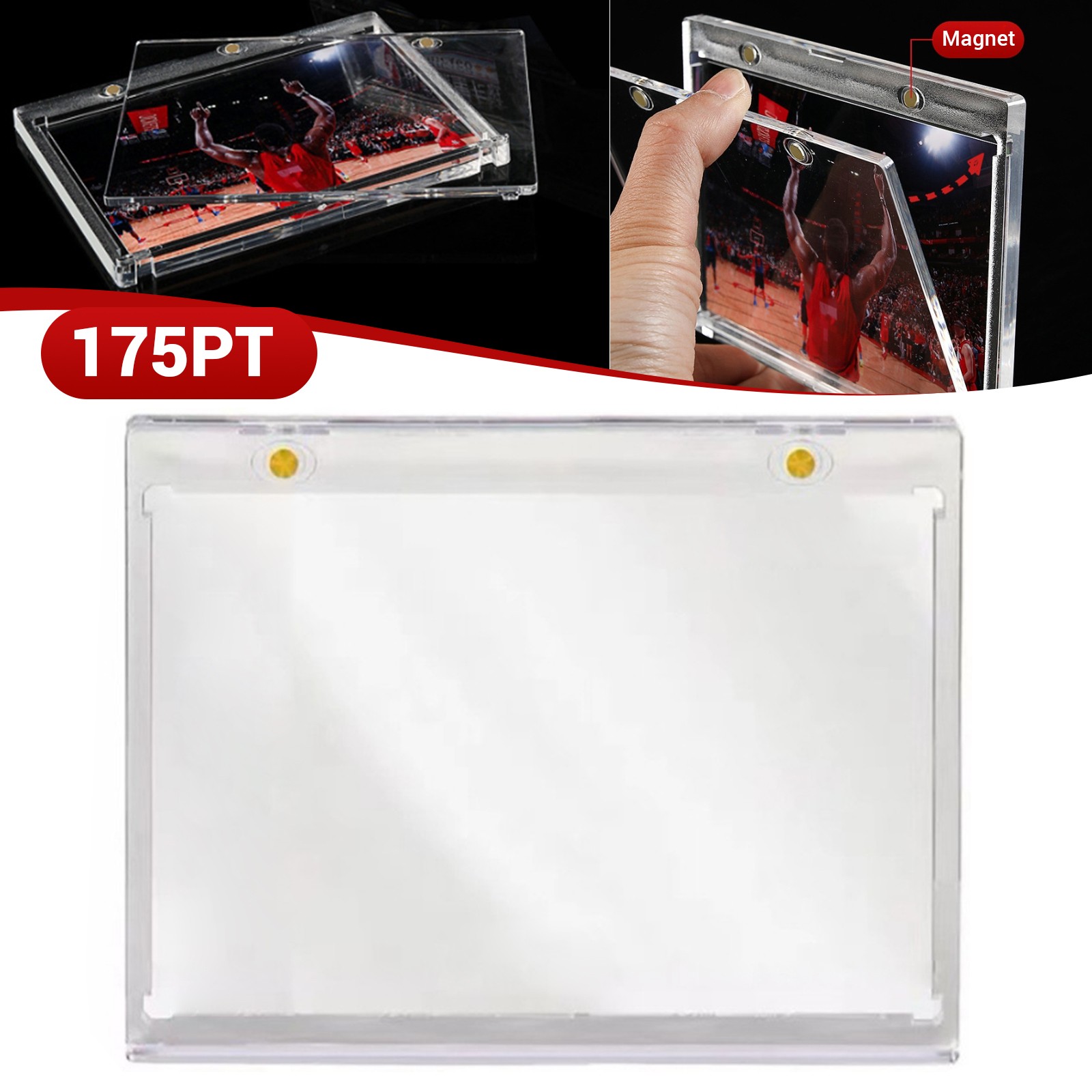 175pt Magnetic Vertical Double Booklet Card Holder One Touch Acrylic Card Case