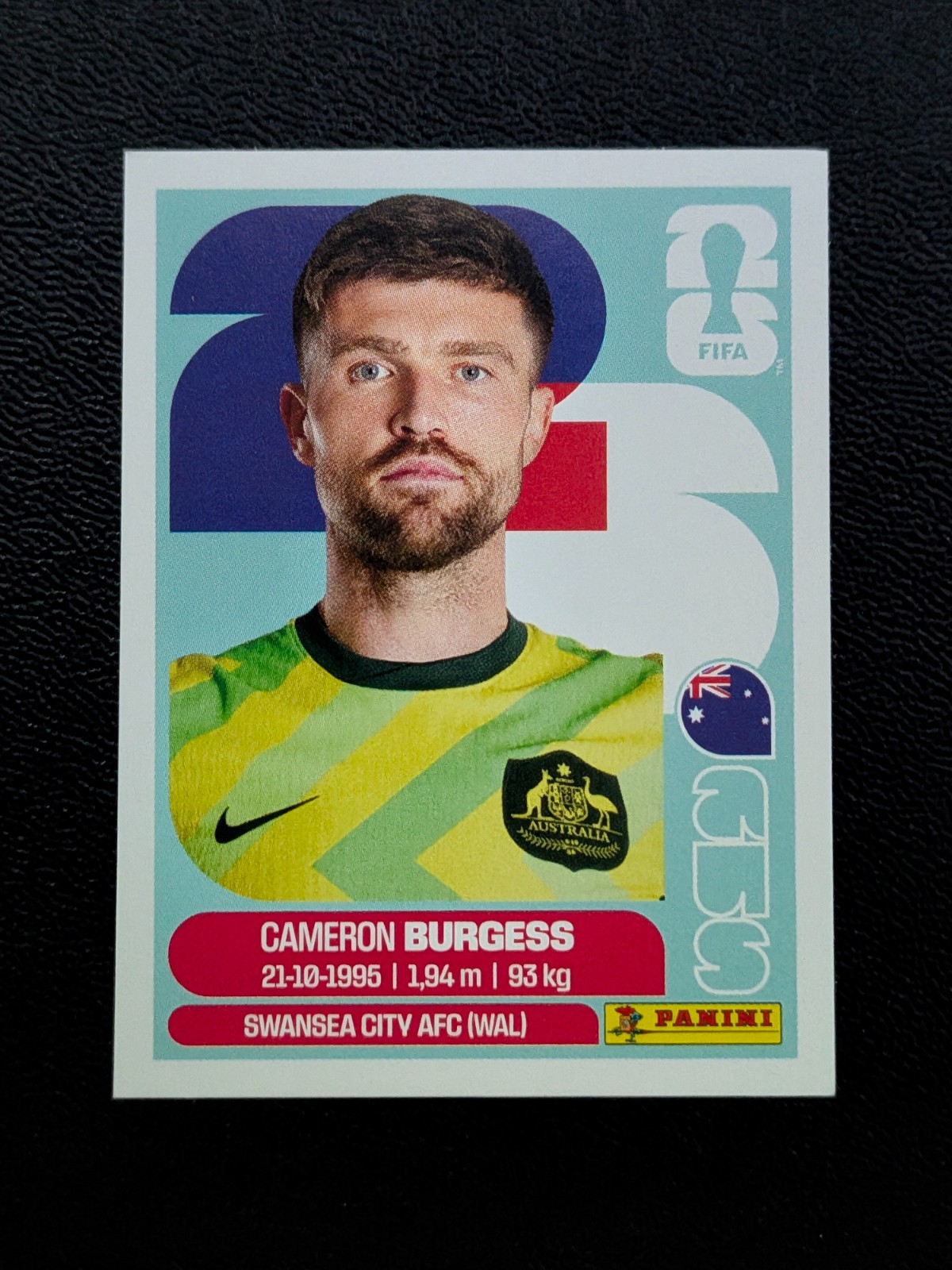 CAMERON BURGESS 2026 Panini FIFA World Cup Sticker #AUS8 Australia