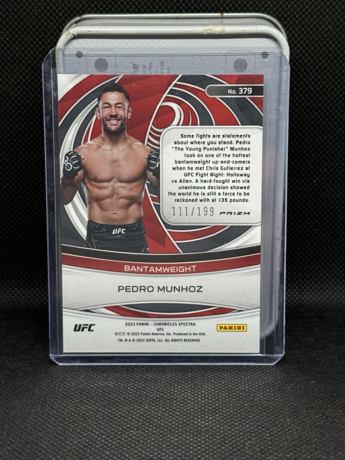 2023 Panini Chronicles UFC – Spectra Pedro Munhoz #379 Red Prizm /199