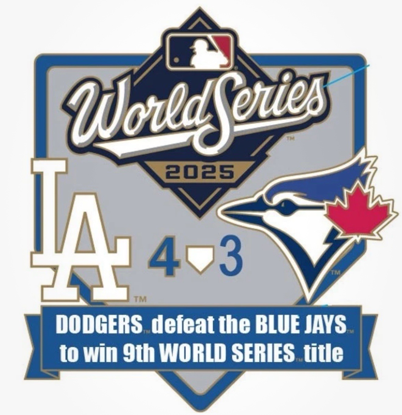 2025 World Series Dodgers vs Blue Jays Dueling Pin Limited Edition ONLY 1000